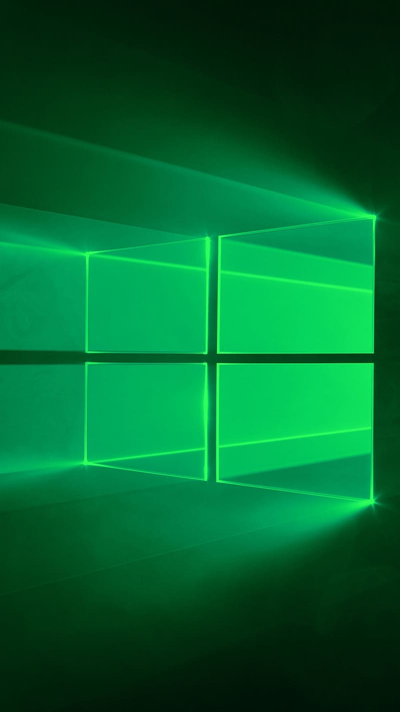 Windows 10 Hero, Green, , light rays, HD phone wallpaper