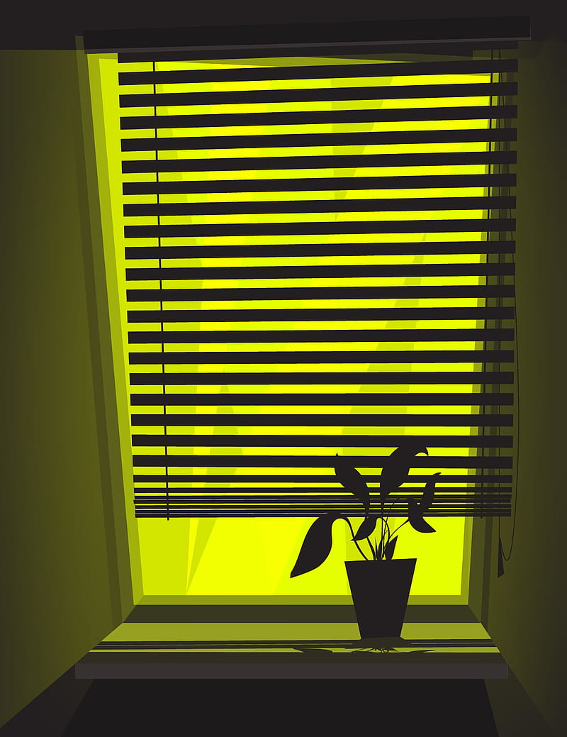 home plant, plant, window, shutters, vector, HD phone wallpaper
