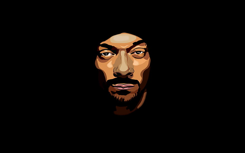 Snoop Dogg minimal, american rapper, music stars, black backgrounds, Snoop Lion, creative, american celebrity, Cordozar Calvin Broadus Jr, Snoop Dogg minimalism, Snoop Dogg, HD wallpaper