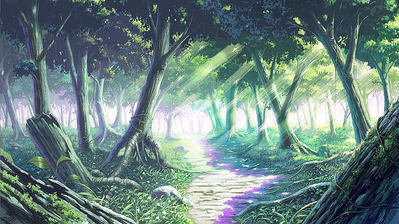 HD wallpaper: Anime, Original, Path, Tree, plant, land, forest, beauty in  nature | Wallpaper Flare