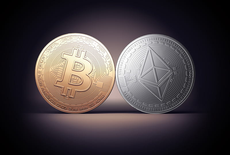 Bitcoin and Ethereum, HD wallpaper