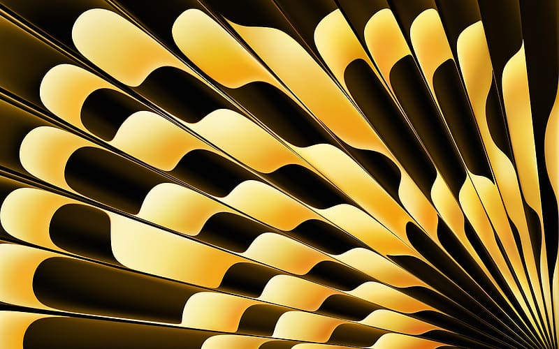 Radial Yellow MacOS Sonoma Sector Abstract Background, HD wallpaper