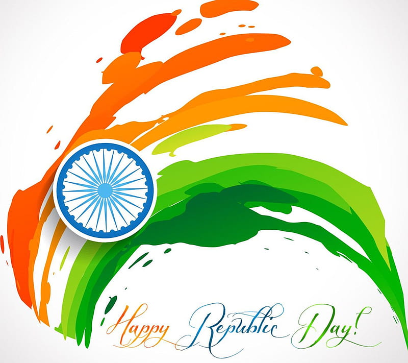 Happy Republic Day, abstract, designs, drawn, festival, india, sayings, signs, HD wallpaper