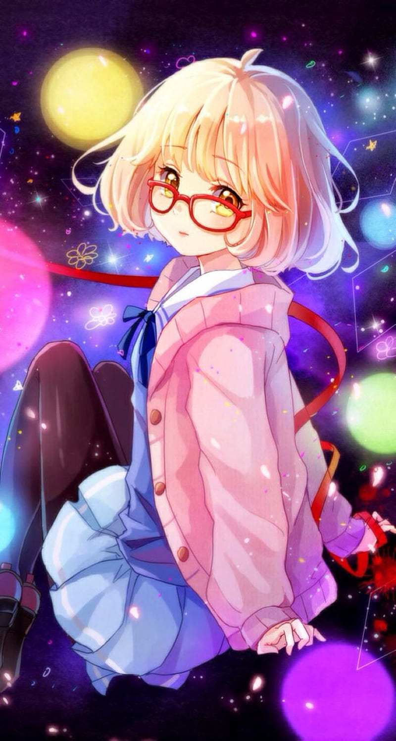 Wallpaper girl, anime, petals, tears, art, tape, kyoukai no kanata, mirai  kuriyama for mobile and desktop, section сёдзё, resolution 1920x1536 -  download