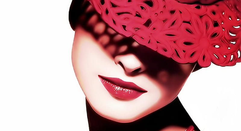 Dior Model, red, pretty, female, christian, woman, lips, elegant, hat, graphy, nice, girl, dior, people, face, skin, fashion, HD wallpaper