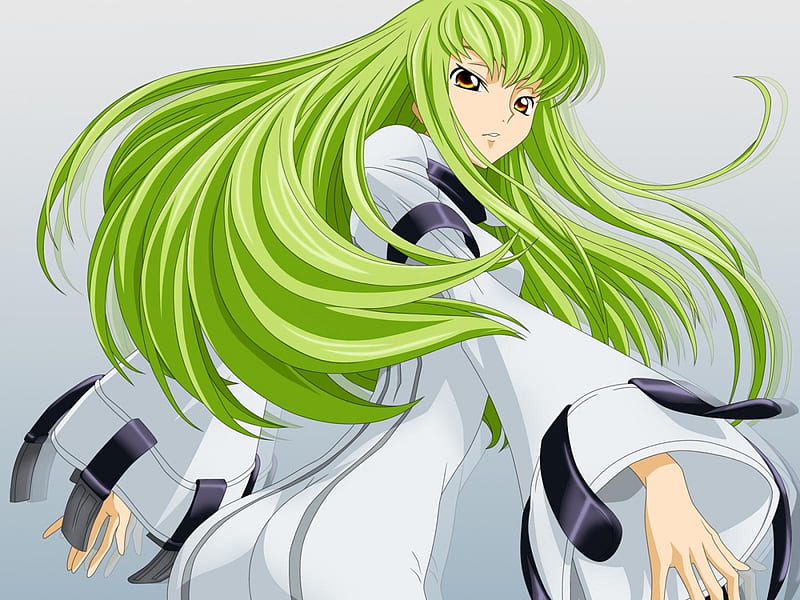 C C Linda Code Geass Chica Anime Sexy Cabello Verde Fondo De