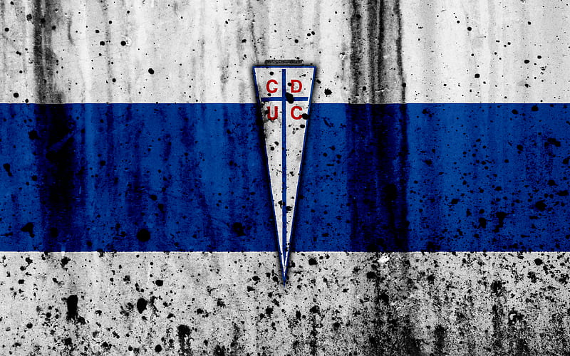 FC Universidad Catolica, art, grunge, Chilean Primera Division, soccer, football club, Chile, Universidad Catolica, logo, stone texture, Universidad Catolica FC, HD wallpaper