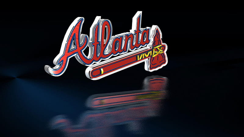 Atlanta Braves With Background Of Black Braves, HD wallpaper