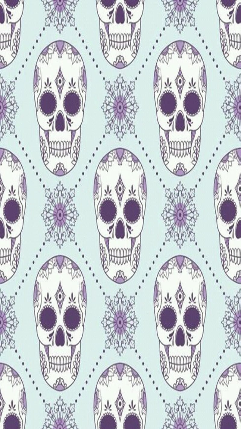 Skulls, colors, cute, desenho, pattern, HD phone wallpaper