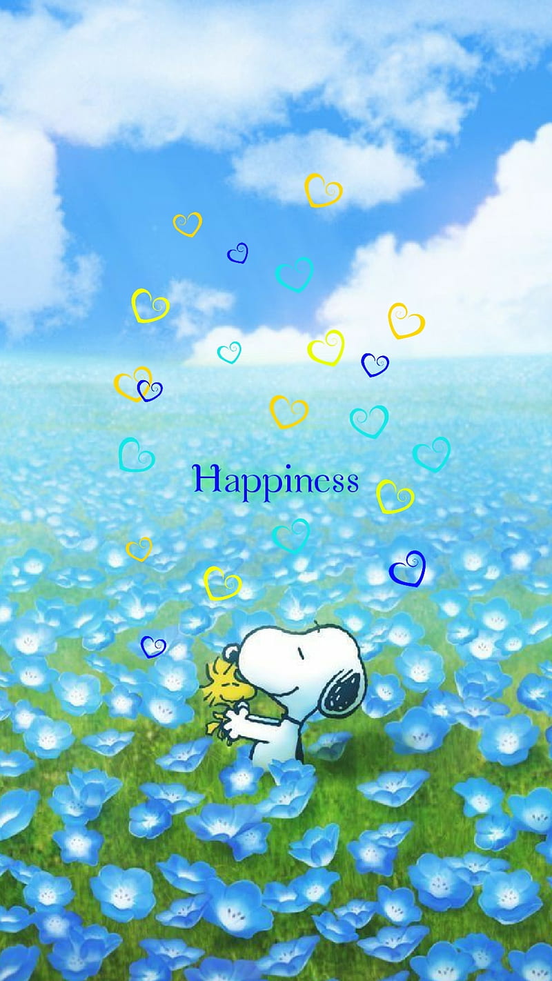Snoopy flowers blue happiness corazones HD phone wallpaper  Peakpx