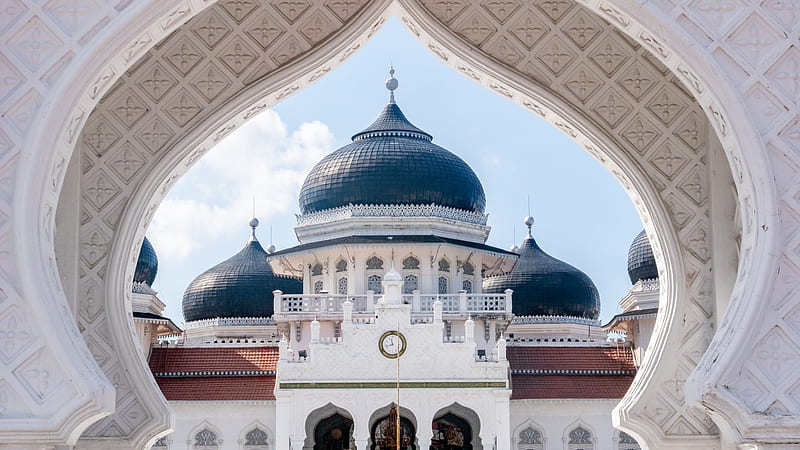 White Gray Mosque Temple Under Sky Islamic, HD wallpaper