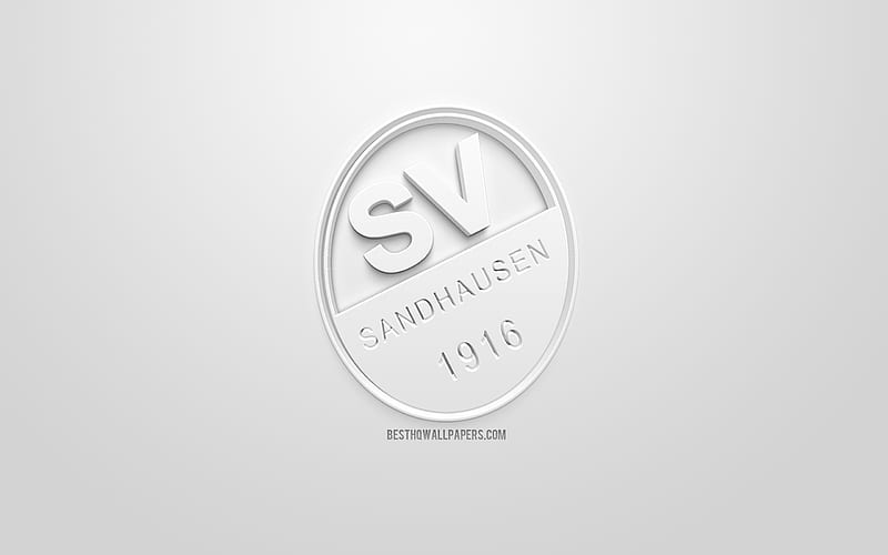 SV Sandhausen, creative 3D logo, white background, 3d emblem, German football club, Bundesliga 2, Sandhausen, Germany, 3d art, football, stylish 3d logo, HD wallpaper