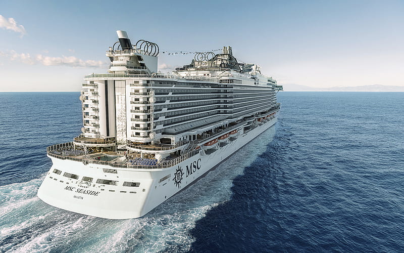 MSC Seaside, cruise ship, sea, Seaside, MSC Cruises, HD wallpaper