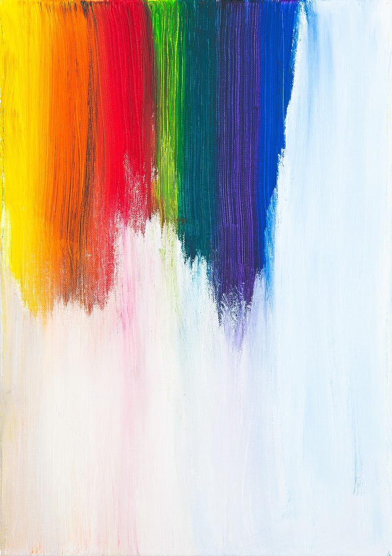rainbow canvas, colors, wall, painting, Abstract, HD phone wallpaper