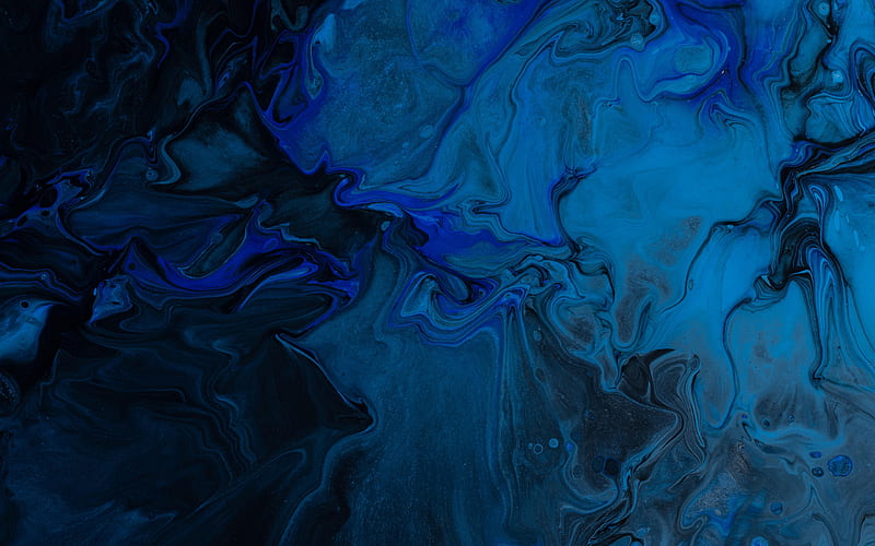 blue paint blur texture, blur liquid texture, Blur Marbling Blue Texture, blue abstraction, blur texture, HD wallpaper
