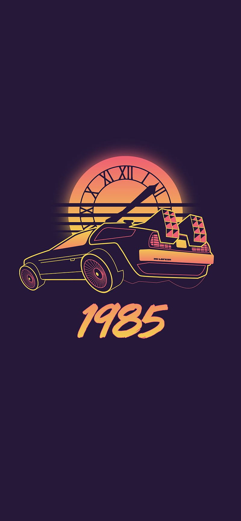 Back to the future, 80s, car, cinema, delorean, drawing, film, movie, science fiction, HD phone wallpaper