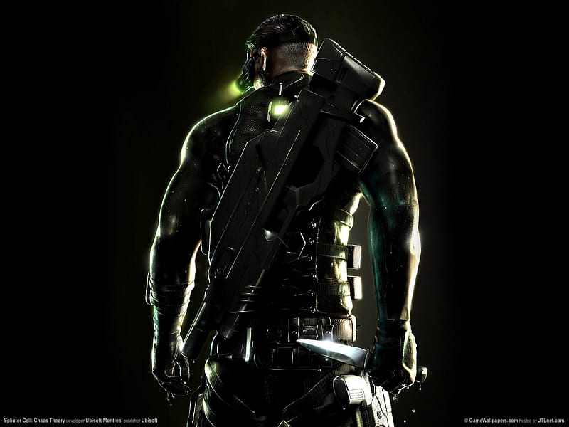 Splinter Cell, soldier, action, video game, tom clancy, chaos theory, knife, ubidoft, dark, weapon, HD wallpaper