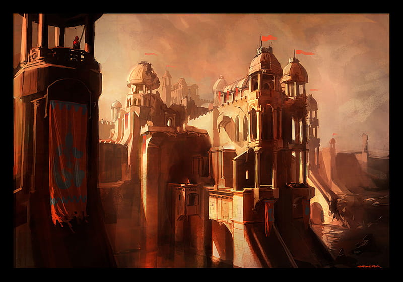 Barrage, art, prince of persia, pop, video game, concept art, palace, artwork, 2004, environment, prince of persia warrior within, HD wallpaper