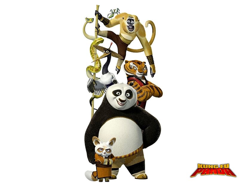 Monkey, Viper, Movie, Shifu (Kung Fu Panda), Kung Fu Panda, Po (Kung Fu Panda), Tigress (Kung Fu Panda), Mantis (Kung Fu Panda), HD wallpaper