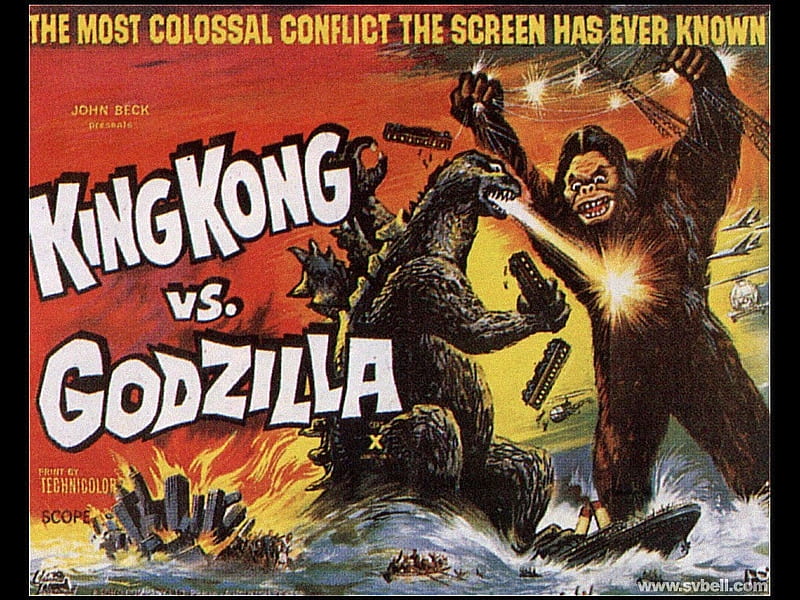 king kong vs godzilla, ape, monster, king kong, godzilla, HD wallpaper