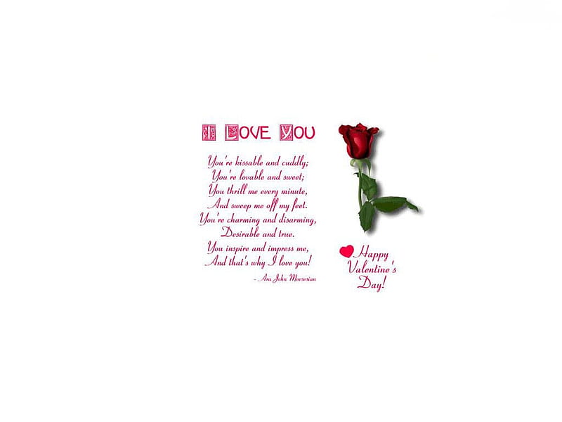 I love you, valentines day, red, romantic, romance, poetry, rose, sentimental, words, bonito, valentine, poem, heart, lover, flower, white, writing, HD wallpaper