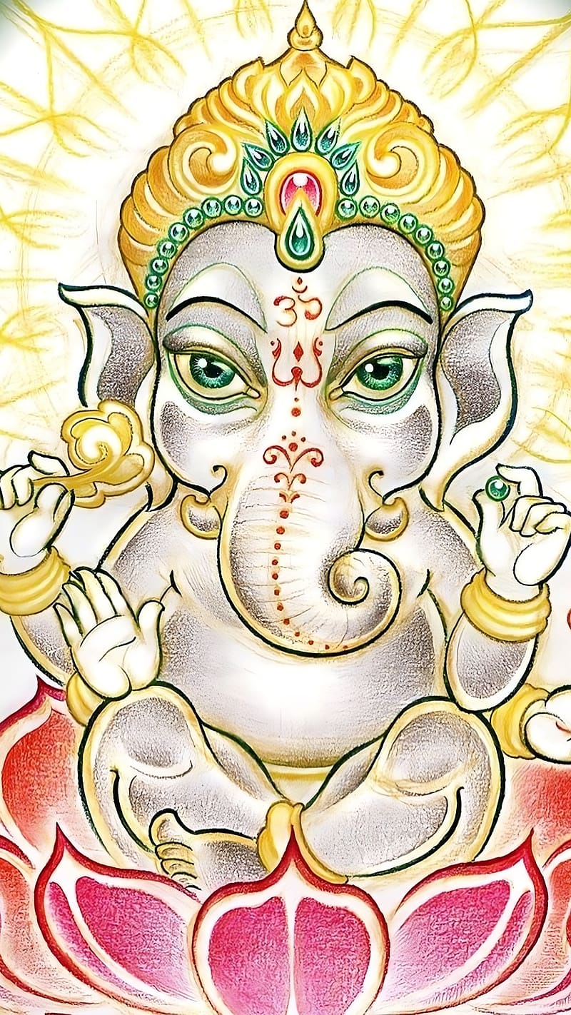 Ganesh Bhagwan Ka, art, lord, god, HD phone wallpaper