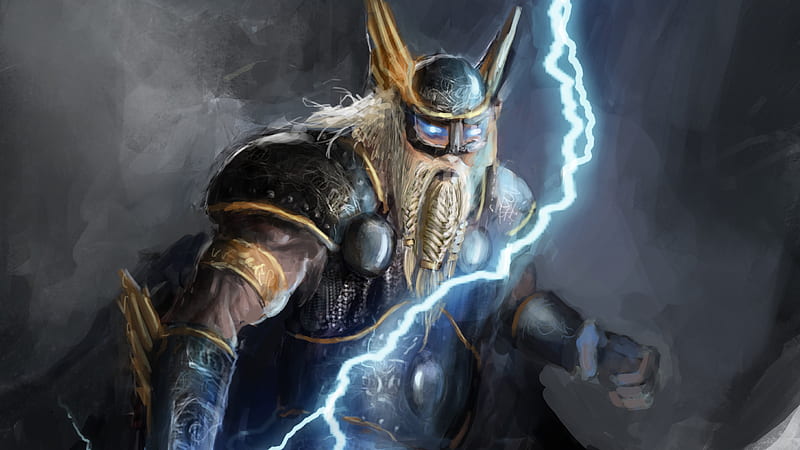 Norse God Of Lightning , thor, superheroes, artist, artwork, digital-art, HD wallpaper