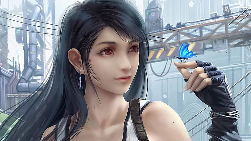 Final Fantasy, Final Fantasy VII Remake, Butterfly, Girl, Tifa Lockhart, Woman, HD wallpaper