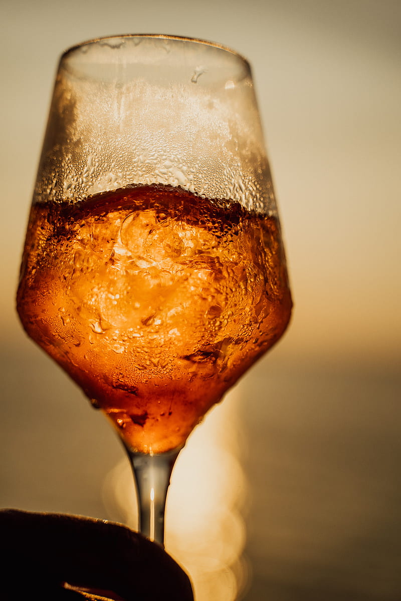 Clear Wine Glass With Brown Liquid, HD phone wallpaper