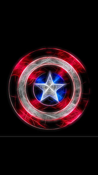 Captain America, neon, shield, HD phone wallpaper