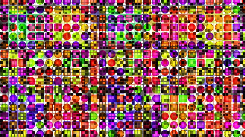Abstract, Geometry, Circle, Colorful, Pattern, Square, HD wallpaper
