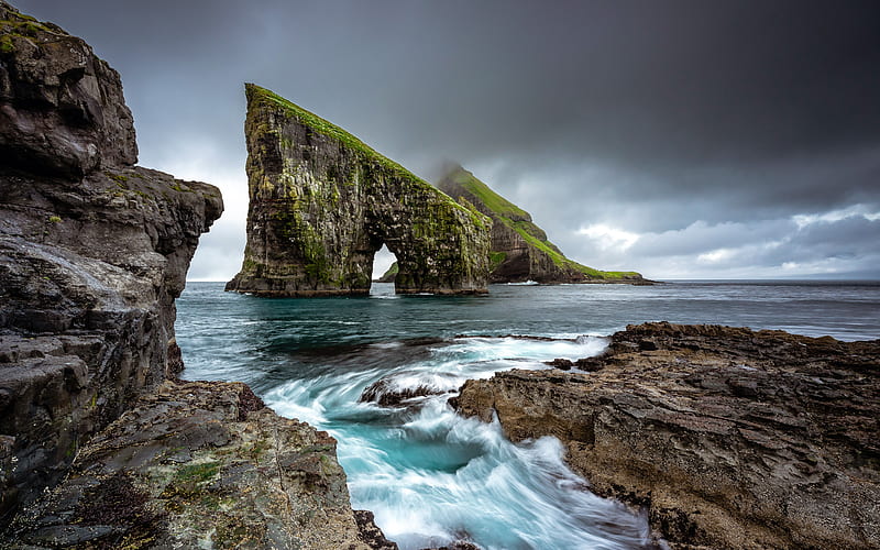 Coast Rock 2022 Vagar Faroe Islands, HD wallpaper
