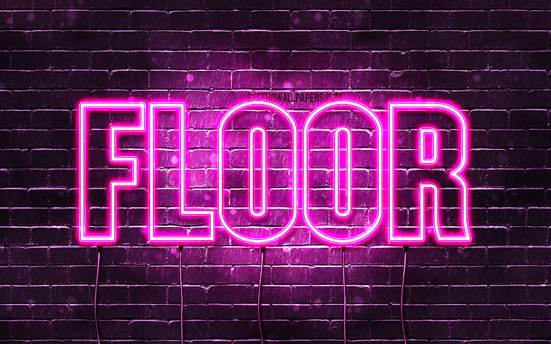 Floor with names, female names, Floor name, purple neon lights, Happy Birtay Floor, popular dutch female names, with Floor name, HD wallpaper