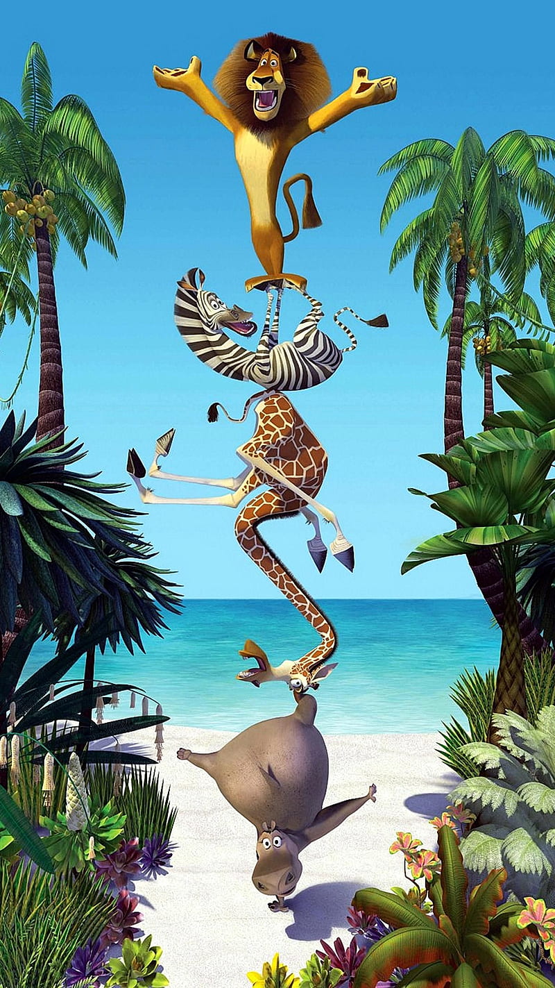 Madagascar, dreamworks, childhood, animals, HD phone wallpaper