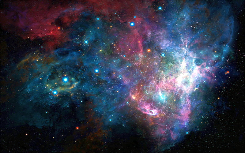 galaxy nebula, cosmos, purple, space, HD wallpaper