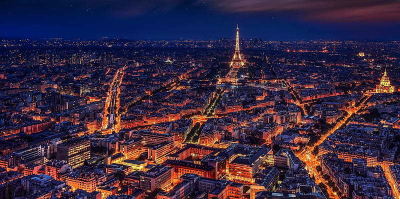 Paris France Eiffel Tower Night, france, paris, eiffel-tower, world, night, lights, HD wallpaper