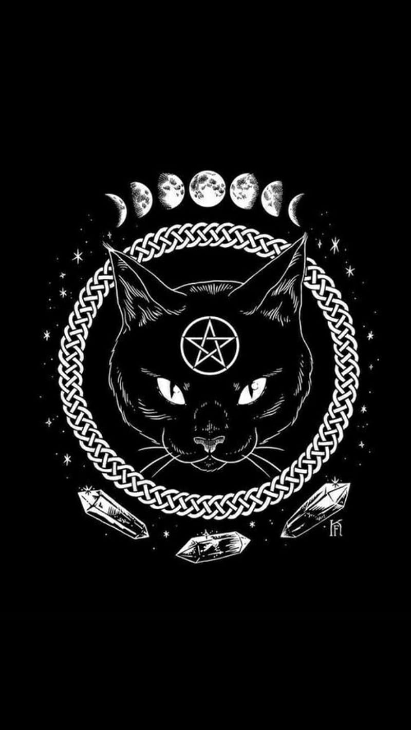 Wicca, negro, gato negro, bruja, brujas, gato, gato, noche, bruja, Fondo de  pantalla de teléfono HD | Peakpx