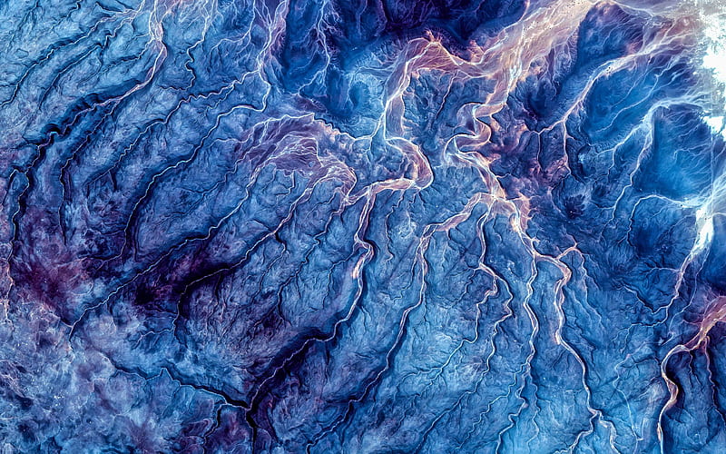 blue lava texture abstract waves, blue molten lava, blue backgrounds, lava, blue wavy background, HD wallpaper