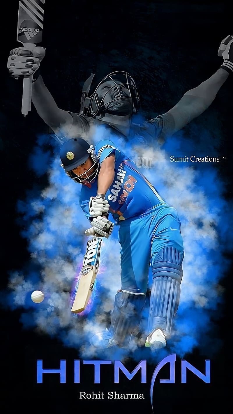 Rohit Sharma Ke, Hitman 45, cricketer, batsman, indian cricketer, HD phone wallpaper