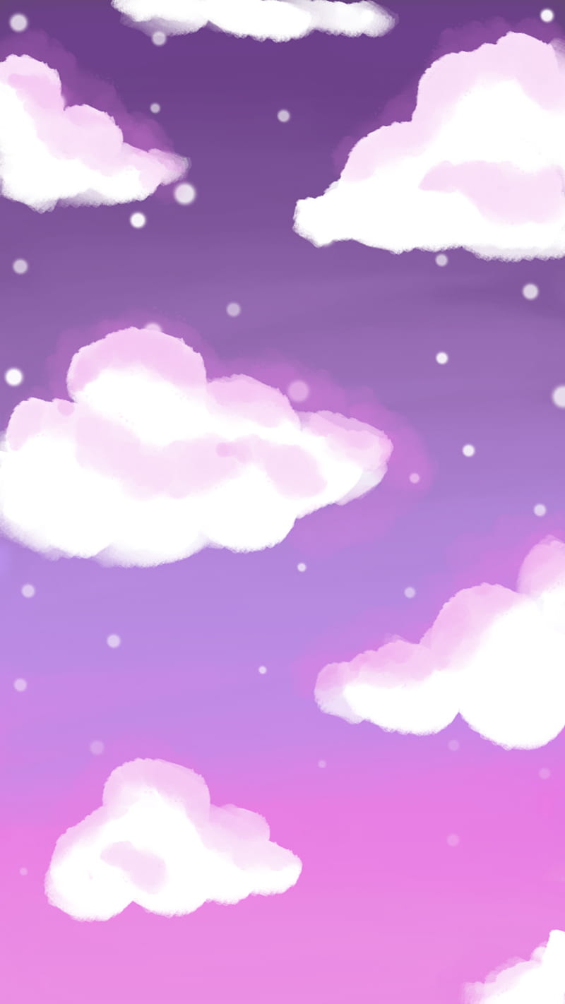 Purple Dreams, calm, cloud, earth, galaxy, nebula, pink, pretty, stars, watercolor, HD phone wallpaper
