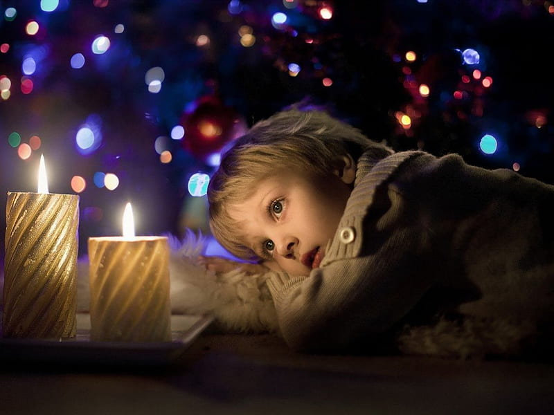 And the wish will come true..., Christmas, magic, lights, sweet, people, child, dream, night, stars, holiday, wish, moments, candles, come, boy, true, childhood, HD wallpaper