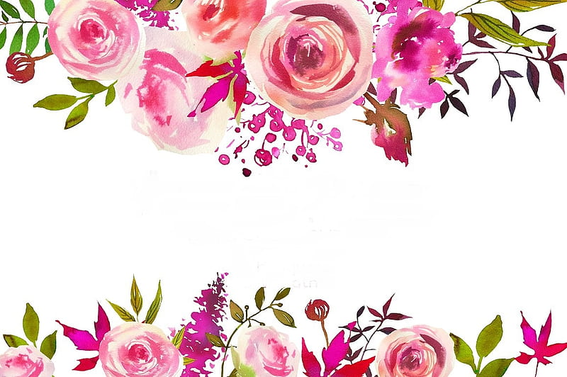 Texture, pattern, art, flower, paper, pink, white, card, watercolor, HD wallpaper