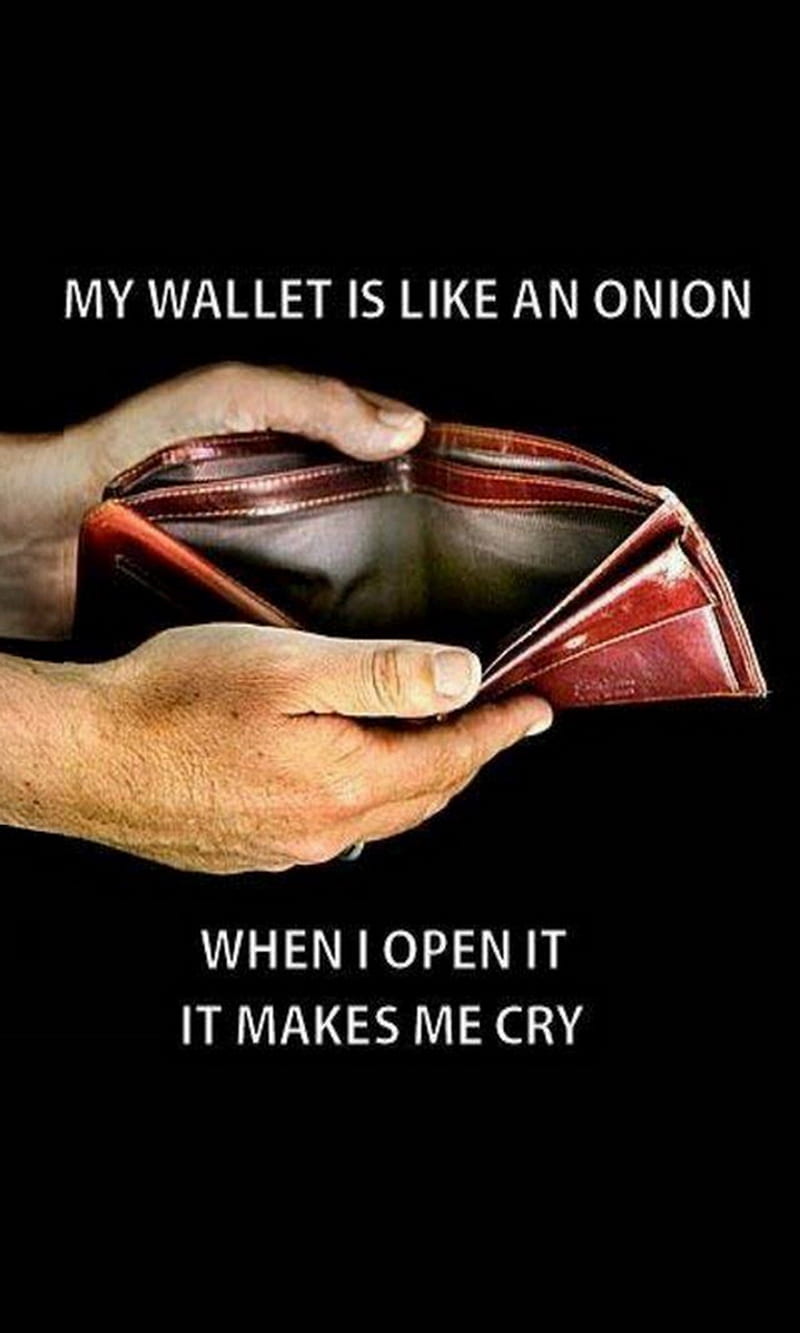Wallet, cry, empty, onion, open, HD phone wallpaper