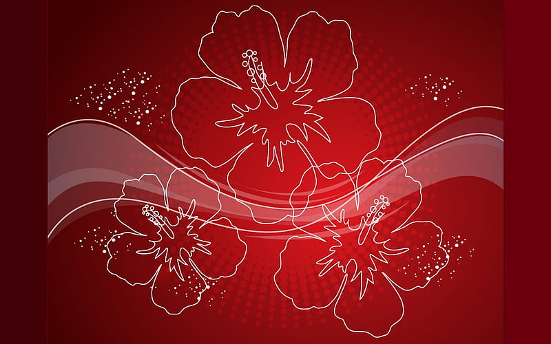 Hibiscus Vector, dark red, abstract, vector, hibiscus, HD wallpaper