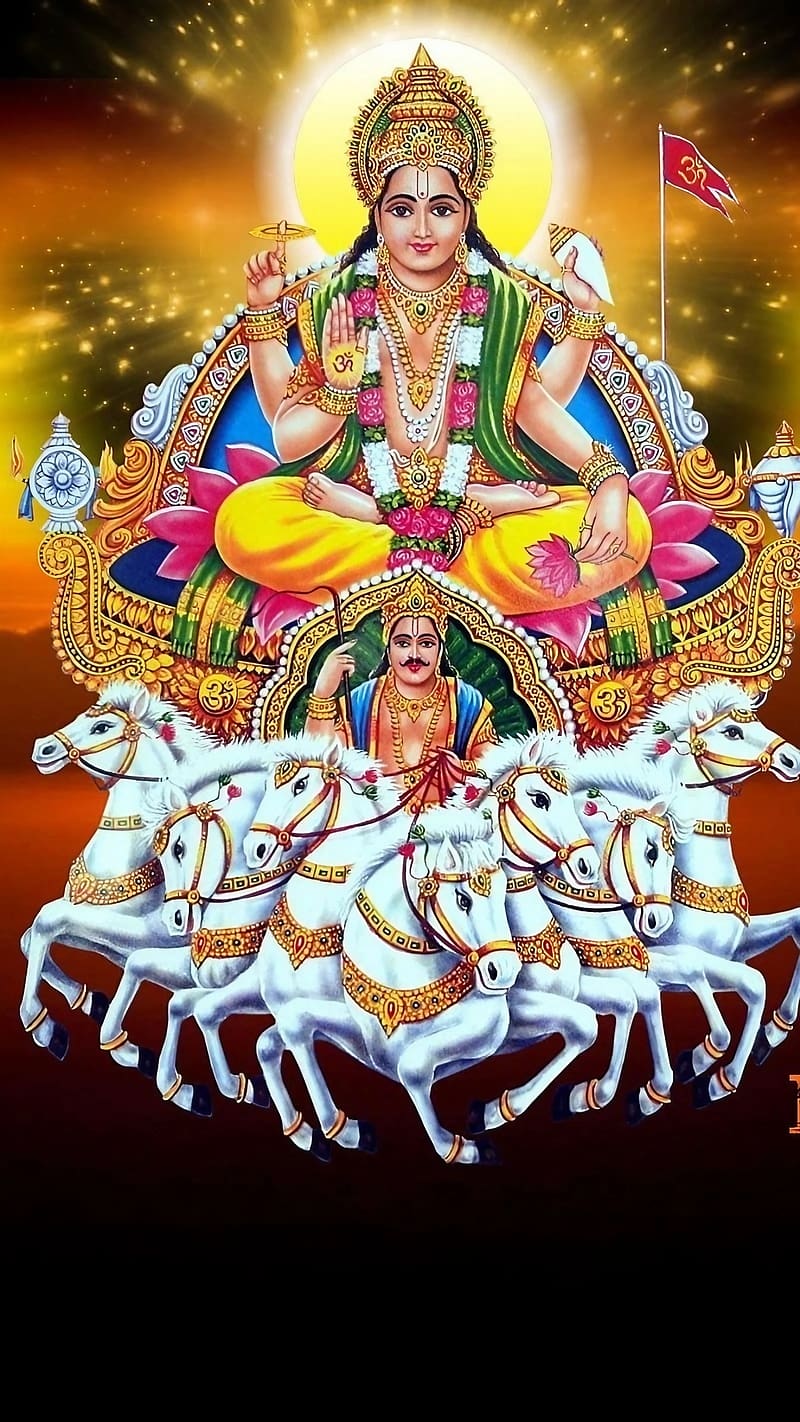 Seven Horse, Bhakti, surya dev, devotional, HD phone wallpaper