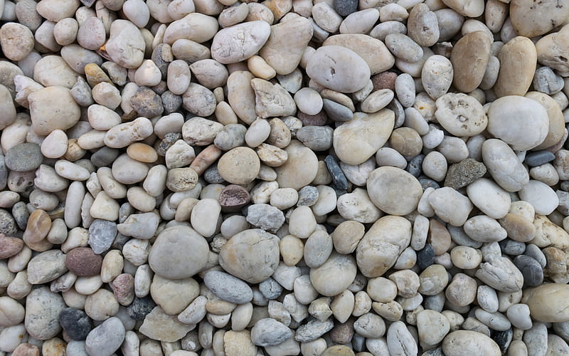 sea pebbles, white pebbles, large stones, coast, stone texture, white marble, Greece, HD wallpaper