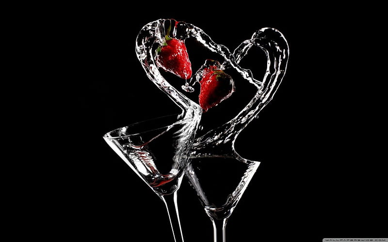 Love Coctail, 3D, cocktail of love, love, corazones, abstract, HD wallpaper