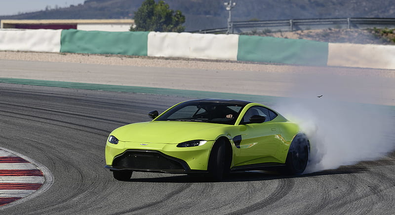 2019 Aston Martin Vantage (Lime Essence) - Front Three-Quarter , car, HD wallpaper