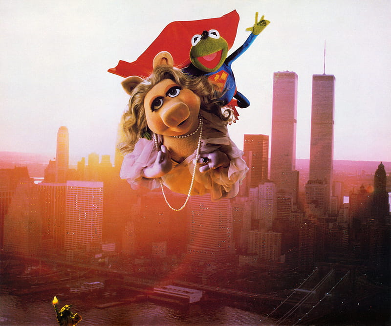 Super-Kermit and Ms Piggy, super, kermit, ms piggy, muppets, HD wallpaper