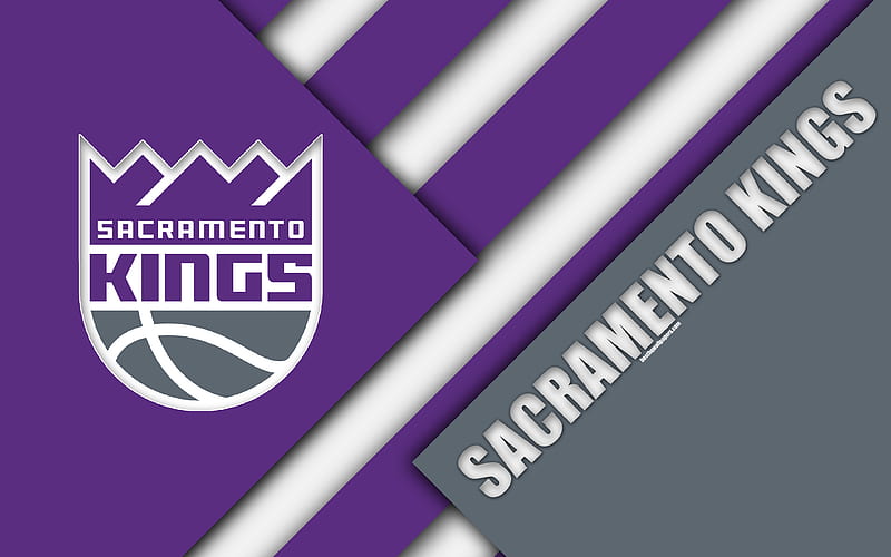 Sacramento Kings, NBA logo, material design, American basketball club, purple gray abstraction, Sacramento, California, USA, basketball, HD wallpaper